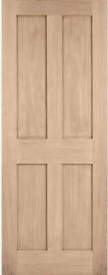 Oak London Flat Panel Solid Core Pre-Finished Door - LPD