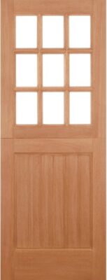 External Hardwood Stable 9 Light Square Top Un-Glazed (NO GLASS) Un-Finished Door