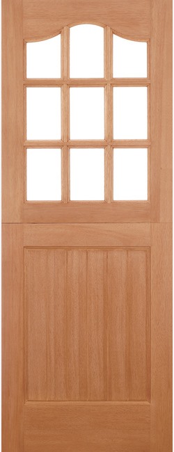 External Hardwood Stable 9L (CLEAR GLASS) M&T Un-Finished Door
