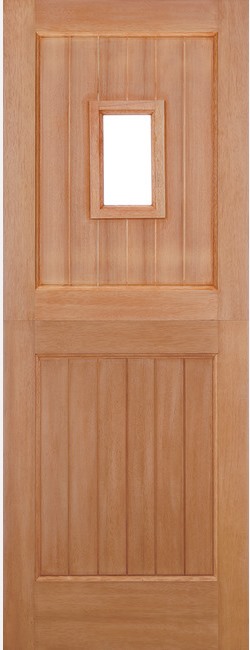 External Hardwood Stable 1L Straight Top Un-Glazed (NO GLASS) M&T Un-Finished Door