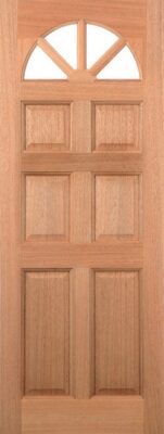 External Hardwood Carolina 6 Panel Un-Glazed (NO GLASS) Dowelled Door