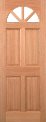 External Hardwood Carolina 4 Panel (CLEAR GLASS) M&T Door