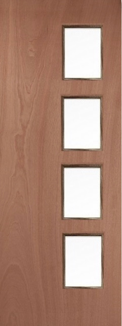 Lipped Timber Blank 27G (CLEAR GLASS) FD60 54mm Fire Door - MB