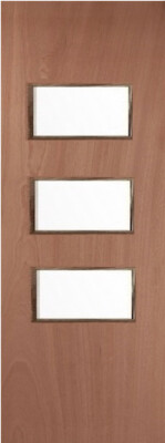 Lipped Timber Blank 24G (OBSCURE GLASS) FD60 54mm Fire door - MB