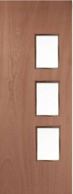 Lipped Timber Blank 28G (OBSCURE GLASS) FD60 54mm Fire Door - MB