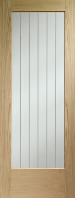 Internal Oak Suffolk Essential P10 (CLEAR GLASS ETCHED LINES) Pre-Finished Door