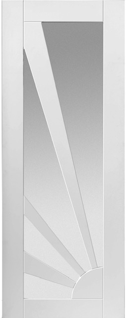 Internal White Primed Aurora (CLEAR GLASS) Smooth Finish Solid Core Door