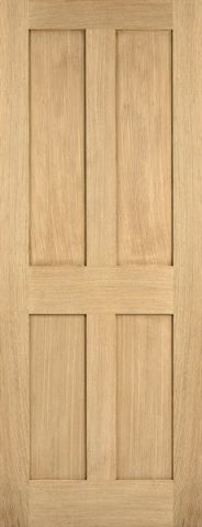 Oak London Fire Door Flat Panel Un-Finished FD30 44mm Fire Door - LPD