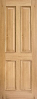 Oak Regency Un-Finished 4 Panel RM2S FD30 44mm Fire Door - LPD