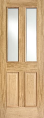 Oak Richmond RM2S with Clear Glass - FD30 - Unfinished - DF