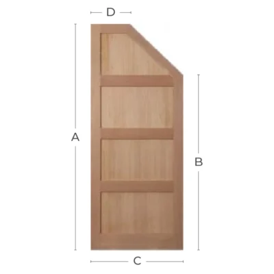Oak Shaker 4 Panel Straight/Angled Custom Door - MB