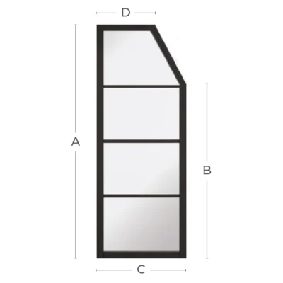 Black Primed Soyo (CLEAR GLASS) Straight/Angled Custom Door - MB