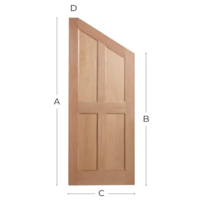Oak 4 Panel Straight/Angled Custom Door - MB