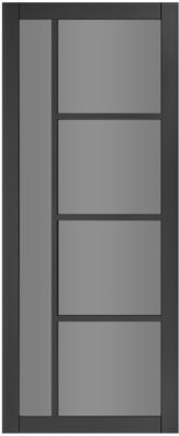 Internal Brixton Black Pre-Finished (TINTED GLASS) Solid Core Door