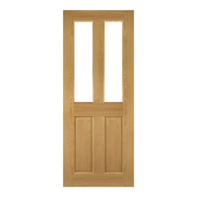 Internal Oak Bury (CLEAR FLAT GLASS)  Pre-Finished FD30 44mm Fire Door