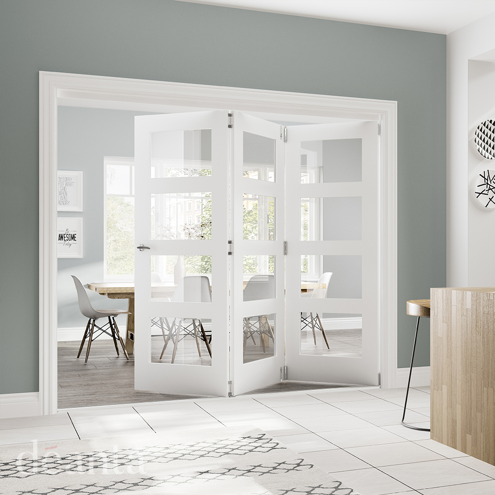 Internal White Primed Coventry (CLEAR GLASS) FD30 44mm Solid Core Fire Door - Image 2