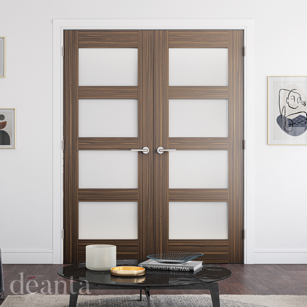 Internal Walnut Coventry (OBSCURE GLASS) Pre-Finished Door - Image 2