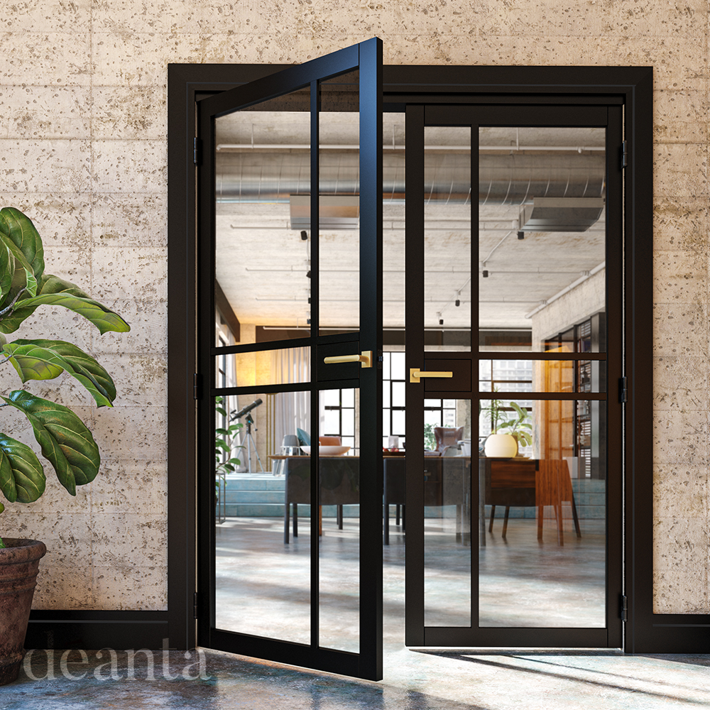 Internal Dalston Black (CLEAR GLASS) Pre-Finished Door - Image 2