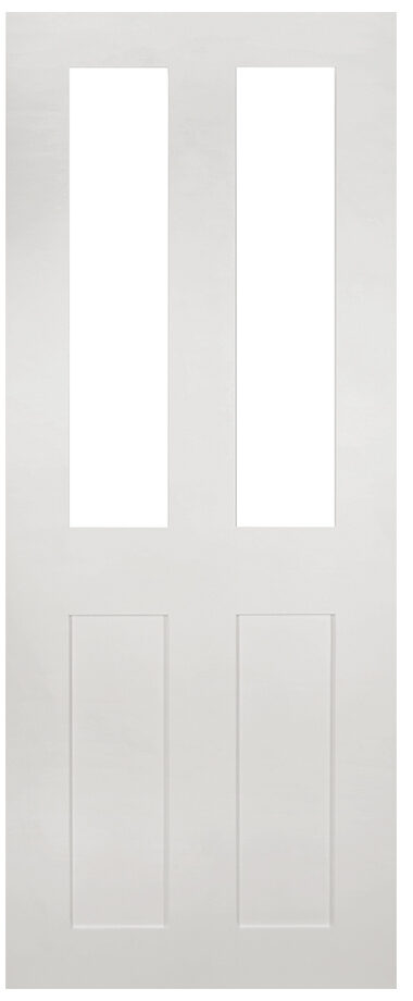 Internal White Primed Solid Core Eton Smooth Finish (CLEAR GLASS) Door