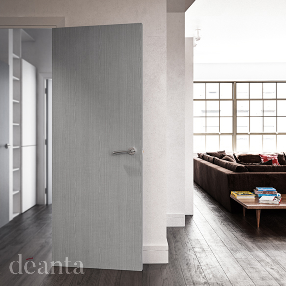 Internal Light Grey Ash Flush Pre-Finished Solid Core Door - Image 2