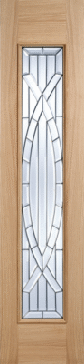 External Oak Majestic Side Light (ZINC CLEAR BEVELLED GLASS) Un-Finished Door