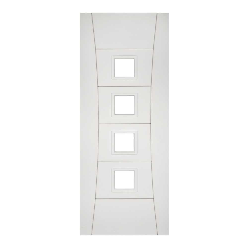 Internal White Primed Pamplona (CLEAR GLASS) FD30 44mm Fire Door