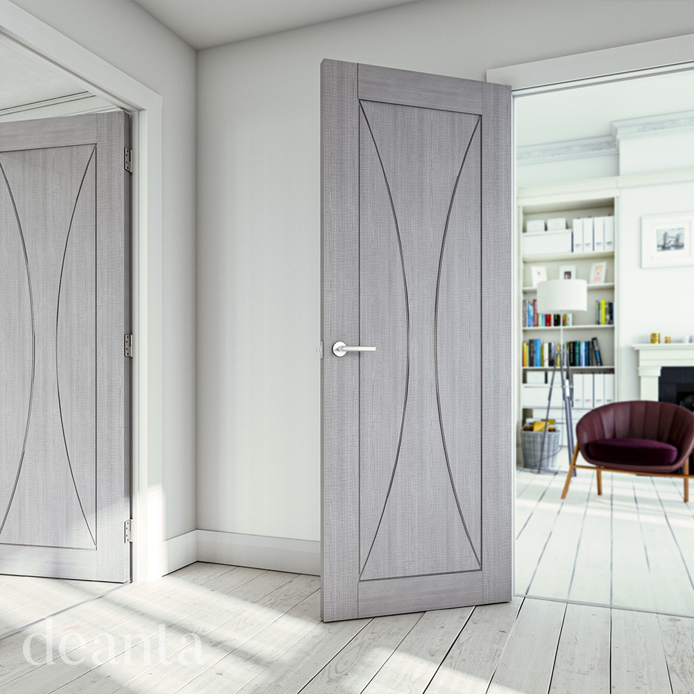 Internal Light Grey Ash Sorrento Pre-Finished Door - Image 2