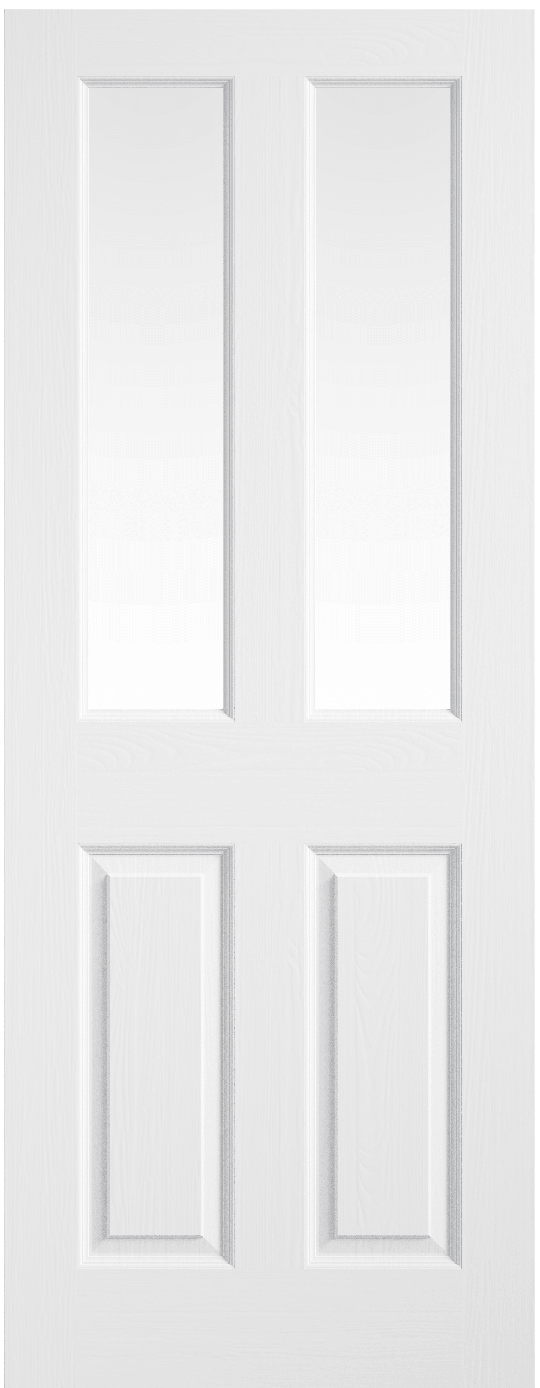 Internal White Primed Moulded 2P 2L (CLEAR GLASS) Door