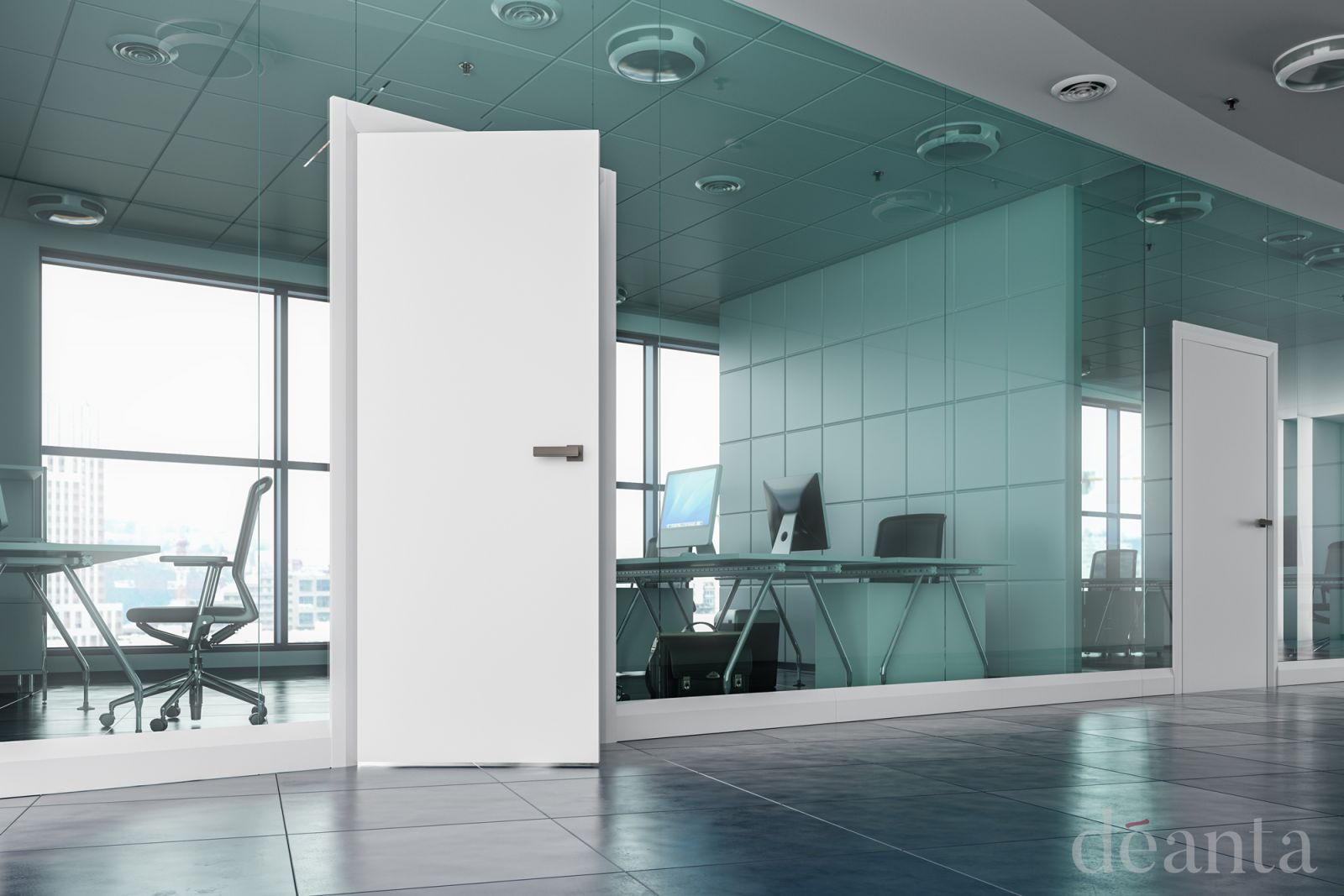 Internal Flush White Primed Paint Grade FD60 54mm Fire Door - Image 2
