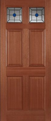 EXTERNAL HARDWOOD COLONIAL (DECORATIVE GLASS) UN-FINISHED TOP LIGHT LEAD DOOR