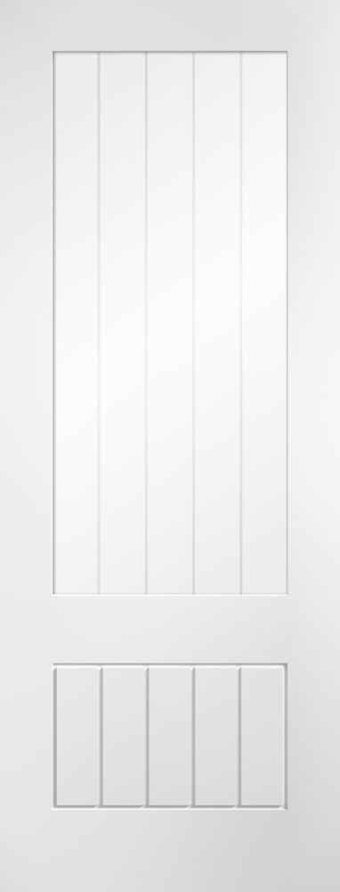 INTERNAL White Primed (CLEAR GLASS WITH ETCHED LINES) Cottage Door