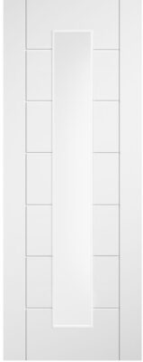 INTERNAL White Primed Ladder 7P (CLEAR GLASS) Semi Solid Core Door