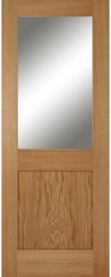 Internal Oak Marlborough 1 Panel 1 Light (CLEAR GLASS) Un-Finished Door