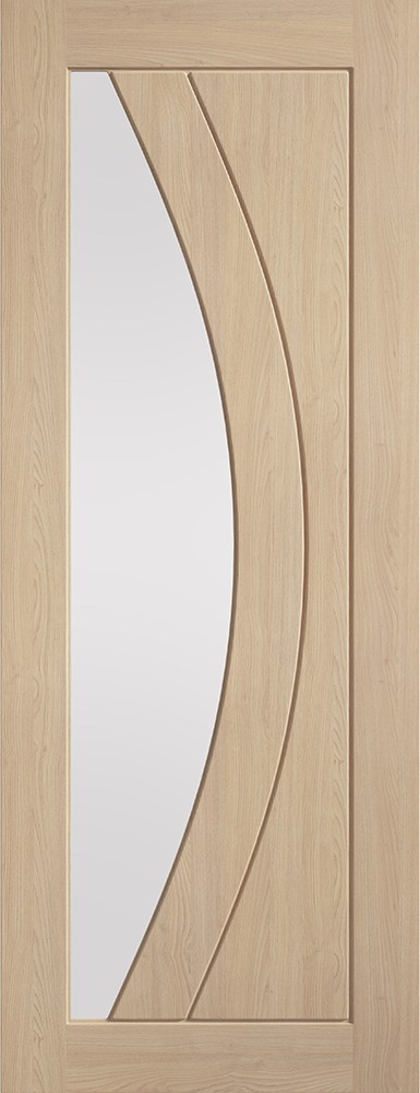 Internal Oak Girona Un-Finished (CLEAR GLASS) Door