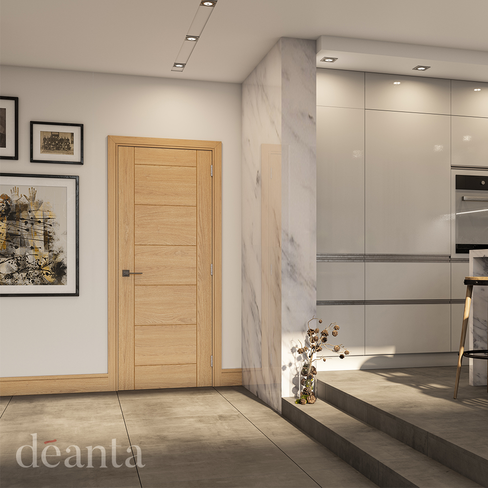 Internal Oak Seville Pre-Finished FD60 54mm Fire Door - Image 2