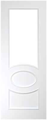 Internal White Primed Solid Core Clarendon (CLEAR BEVELLED GLASS) Door