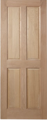 Internal Solid Oak 4 Panel Raise & Field Door