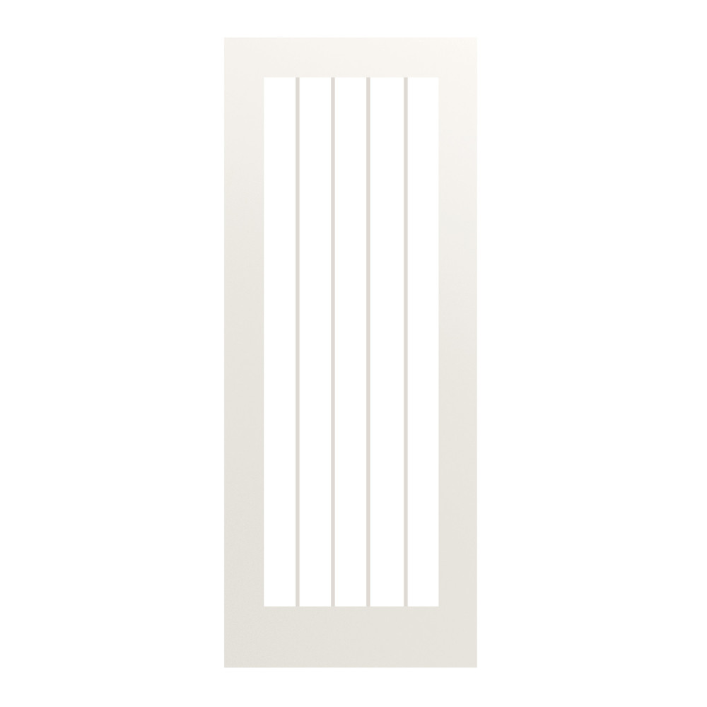 Internal Chester White Primed Semi-Solid (CLEAR GLASS GROOVED LINES) 3Q Door