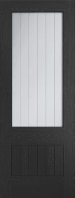 Internal Black Laminate Half Light (CLEAR ETCHED GLASS) Suffolk Door