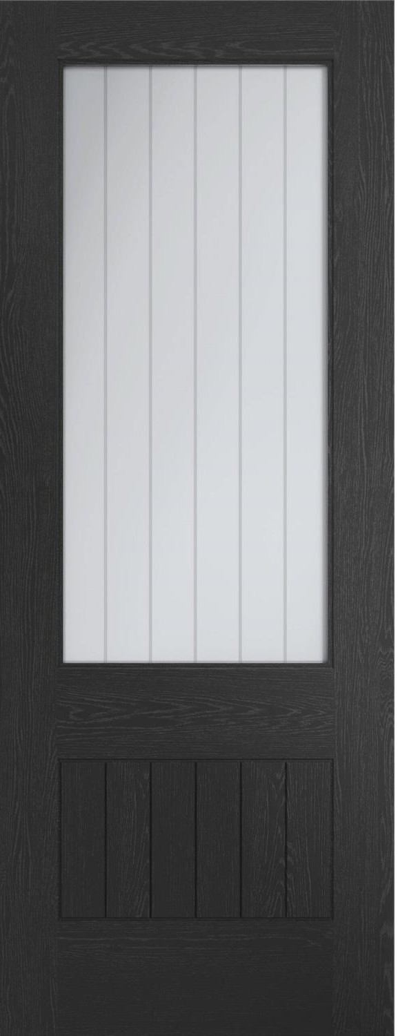 Internal Black Laminate Half Light (CLEAR ETCHED GLASS) Suffolk Door