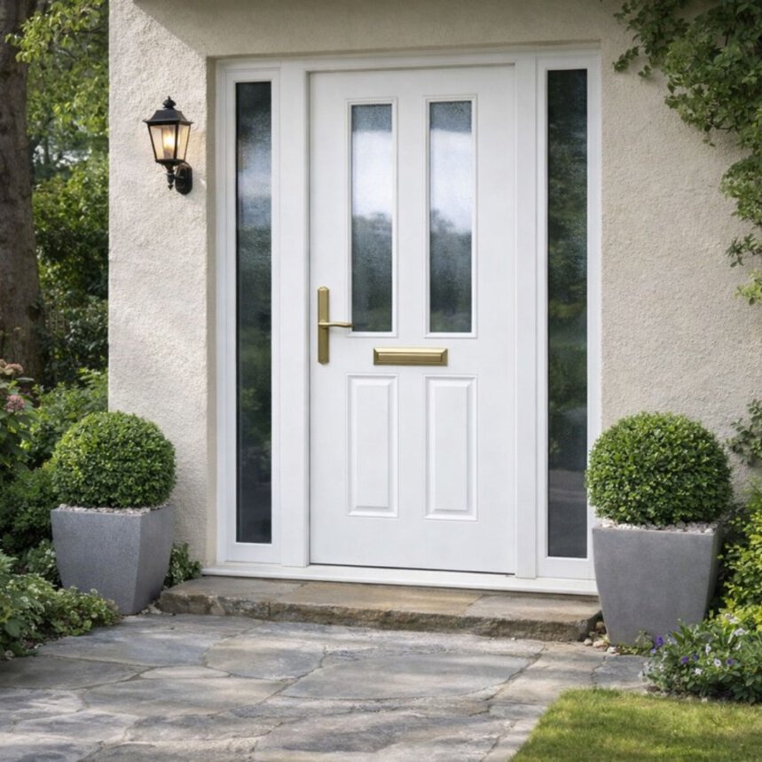 External Thermawood Grey Primed (CLEAR GLASS) Rutland Door - Image 2
