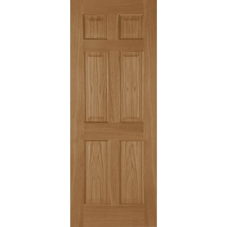 Internal 6 Panel Oak Un-Finished FD30 44mm Fire Door
