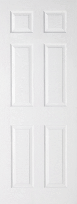 Internal White Primed Textured Regency 6 Panel Door