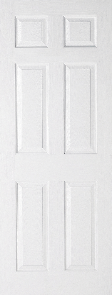 Internal White Primed Textured Regency 6 Panel FD30 44mm Fire Door